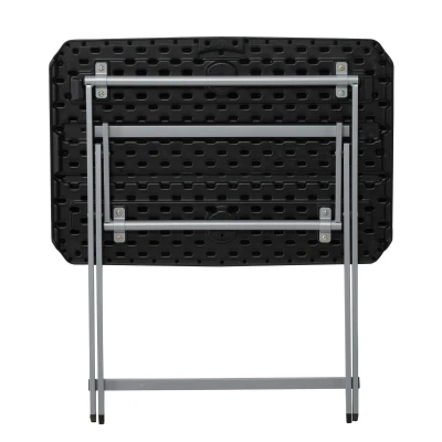 Mesa Auxiliar Plegable Rectangular, 75x50,5x66 Cm, Negra