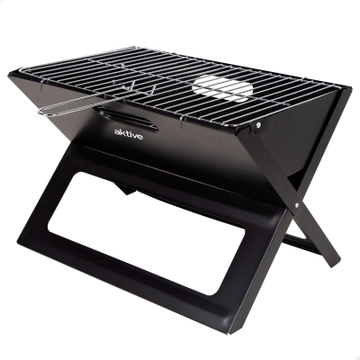 Barbacoa Portátil Plegable de Sobremesa Aktive, 45x29x30 Cm, Negro