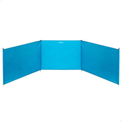 Paravientos de Playa Plegable 3 Paneles de Aluminio, 200x75x1 Cm, Azul