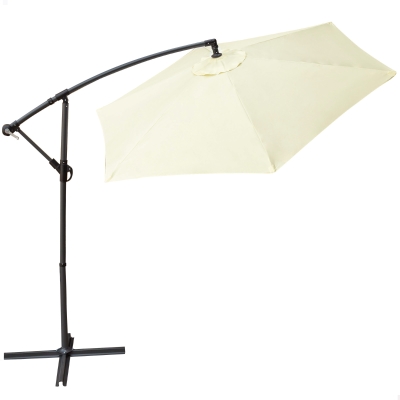 Parasol Excéntrico Banana Aktive Hexagonal, 300x245 Cm, Crema