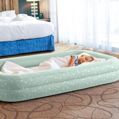 Colchón Hinchable Infantil con Estructura Extraíble, 107x168x25 Cm, Azul