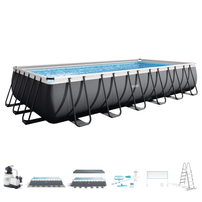 Piscina Desmontable Ultra XTR Frame INTEX Pack Deluxe, 732x366x132 Cm, Gris Oscuro