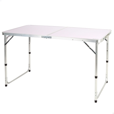 Mesa Plegable Camping Aktive, Ajustable 60-70 Cm, 62x8x63 Cm, Plateado
