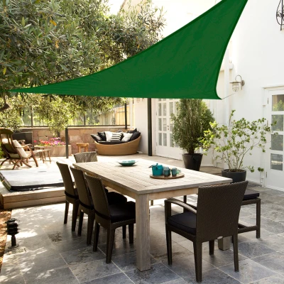 Toldo Vela Triangular Aktive Garden, Poliéster 160 G/m², 500x500x500 Cm, Verde Oscuro