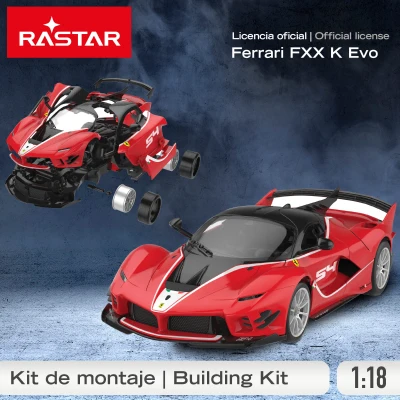 Coche Radiocontrol Licencia Ferrari FXX K Evo Escala 1:18, 27x11x7 Cm, Rojo