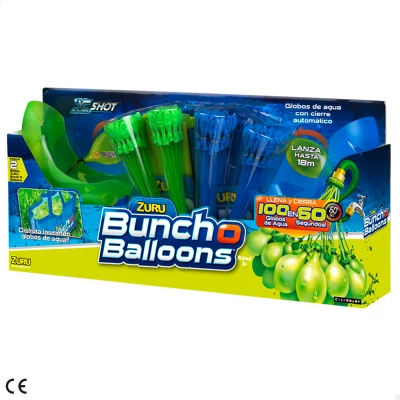 Set Bunch o Balloons 140 Globos y 2 Lanzadores, 60x9,5x28 Cm, Azul y Verde