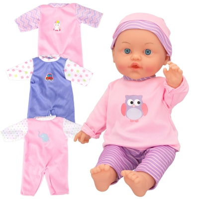 Bebé Blandito Colorbaby's con 4 Conjuntos y Gorrito, 35x12x41 Cm, Rosa