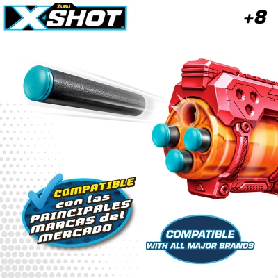 Dardos de Gomaespuma X-Shot Pack 200 Unidades, 16,5x9,5x24,5 Cm, Multicolor