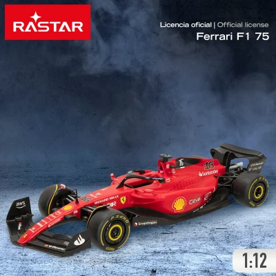 Coche Teledirigido Ferrari F1-75 Escala 1:12 con Licencia Oficial, 53x22,5x17 Cm, Rojo