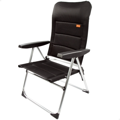 Silla Plegable Acolchada Deluxe Multiposición Aktive Garden, 49x59x105 Cm, Negro