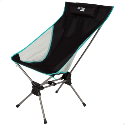 Silla Plegable Camping Ultracompacta con Cojín, 16x14x60 Cm, Negro