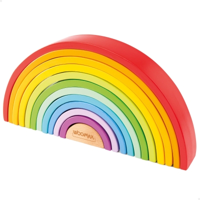 Arcoíris de Madera WOOMAX XL 11 Piezas Educativo, 36,5x6x18,5 Cm, Multicolor