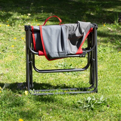 Silla Plegable Camping Antivuelco Autosoportada, 51x12x48 Cm, Gris
