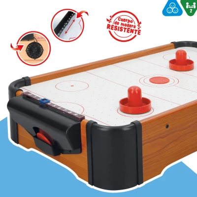 Mesa de Hockey Aire Sobremesa de Madera Sostenible, 56x31x10 Cm, Marrón