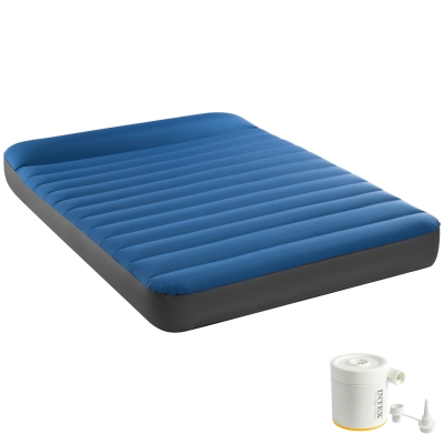Colchón Hinchable Doble TruAire con Hinchador USB, 137x191x22 Cm, Gris