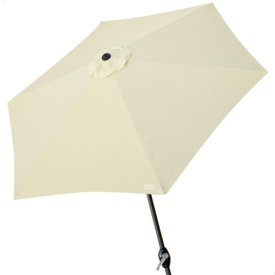 Parasol Hexagonal con Manivela y Techo Ventilado, 300x300x245 Cm, Crema