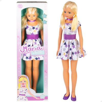 Muñeca Grande Articulada María con Vestido, 32x17x109,5 Cm, Rubia