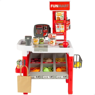 Supermercado de Juguete con Caja Registradora, Luz y Sonidos, 55x33x75 Cm, Multicolor