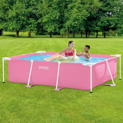 Piscina Desmontable Rectangular INTEX Estructura Metálica 220x150x60 Cm, Rosa