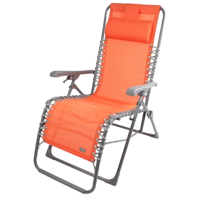Silla Tumbona Gravedad Cero Plegable con Cojín, 160x52x76 Cm, Naranja