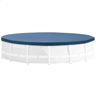Cobertor Piscina Desmontable Intex Metal y Prism Frame, 366x25x0,02 Cm, Azul Marino