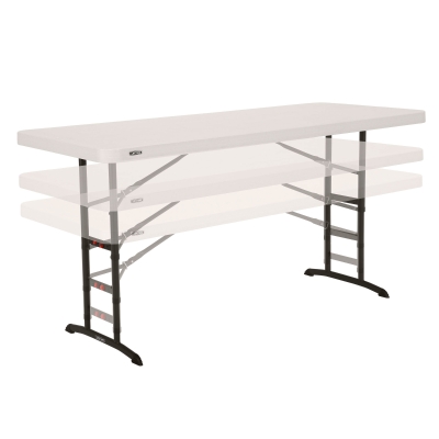 Mesa Ajustable con Patas Plegables, 183x76x61-91 Cm, Crema