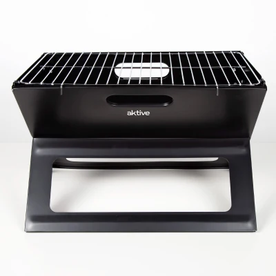 Barbacoa Portátil Plegable de Sobremesa Aktive, 45x29x30 Cm, Negro