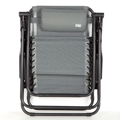 Silla Plegable Jardín Gravedad Cero 2 Posiciones, 86,5x13,5x67,0 Cm, Gris