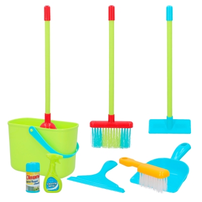Set de Limpieza Infantil con 10 Accesorios, 25x10x66 Cm, Verde