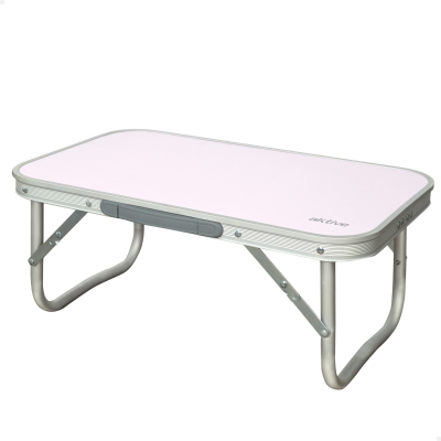Mesa Plegable Baja de Aluminio y MDF Aktive, 56x34x24 Cm, Malva