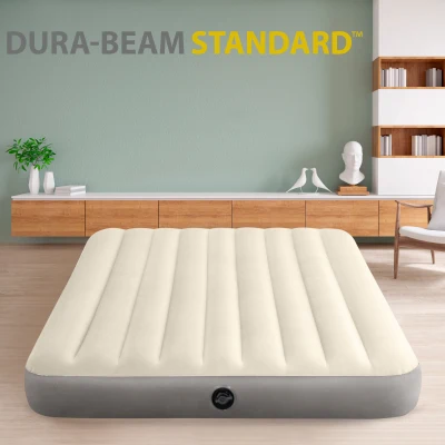 Colchón Hinchable Doble Fiber-Tech, 152x203x25 Cm, Crema