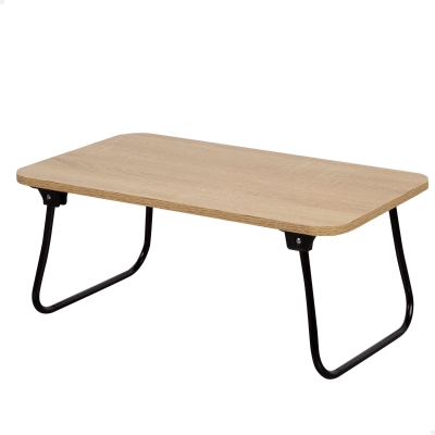Mesa Plegable Multiusos Madera y Acero, 53x30x22 Cm, Negro