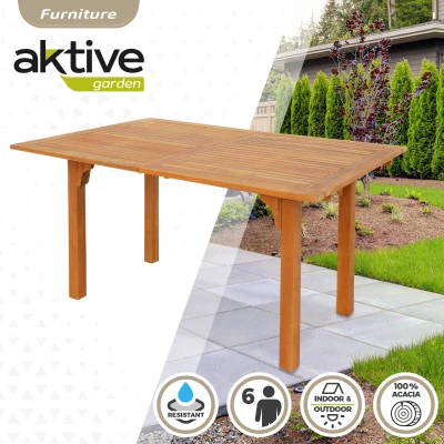 Mesa de Jardín Extensible Acacia 150/175/200x100x74 Cm, Madera Natural