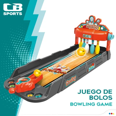 Pista de Bolos con Lanzador y 3 Bolas, 24x62,5x23 Cm, Multicolor