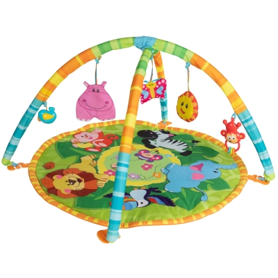 Gimnasio para Bebés Jungla Acolchado 3 en 1, 77x77x46 Cm, Multicolor