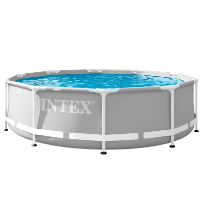 Piscina Desmontable Prisma Frame Intex con Estructura Metálica, 305x305x76 Cm, Gris