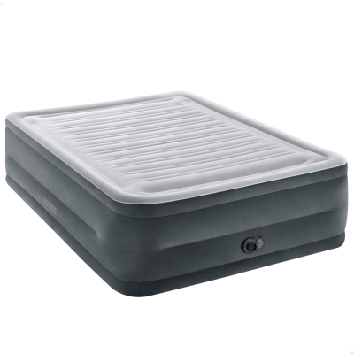 Colchón Hinchable Doble Elevado con Hinchador Eléctrico, 152x203x56 Cm, Gris