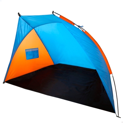 Tienda Paravientos Aktive Impermeable para 3 Personas, 200x125x120 Cm, Azul y Naranja