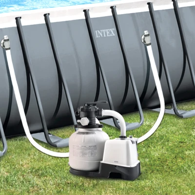 Sistema Combinado Depuradora Arena y Clorador Salino Intex, 56.800 L, 70x49x63 Cm, Blanco