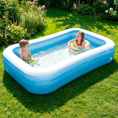 Piscina Hinchable Rectangular Intex 3 Cámaras, 305x183x56 Cm, Azul Turquesa