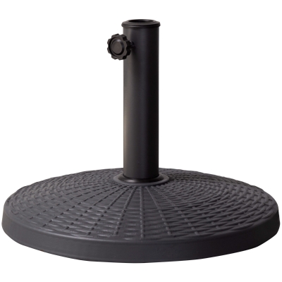 Soporte para Sombrilla Poliresina con Rosca Ajustable para Tubo 38/48 Mm, 44,5x44,5x33,5 Cm, Negro