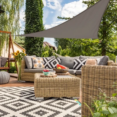 Toldo Vela Triangular de Poliéster 160 G/m², 360x360x360 Cm, Gris Antracita