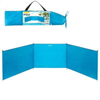 Paravientos de Playa Plegable 3 Paneles de Aluminio, 200x75x1 Cm, Azul