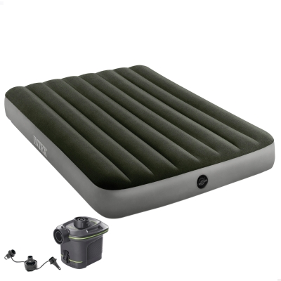 Colchón Hinchable Doble Prestige Downy con Hinchador Eléctrico 25W, 137x191x25 Cm, Gris