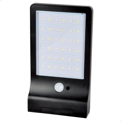 Foco Solar Exterior Aktive con Sensor de Movimiento 36 LED 300 Lúmenes, 11x3x19 Cm, Negro
