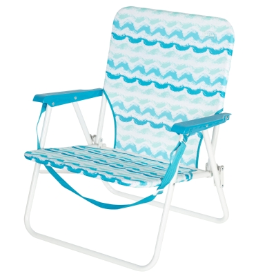 Silla de Playa Plegable Aktive Respaldo Bajo con Bolsillo Trasero 45x40x70 Cm, Azul