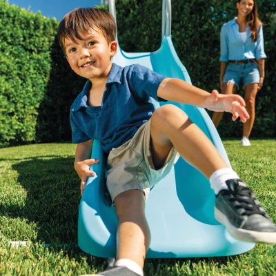 Tobogán Infantil 2 Escalones, 84x196x119 Cm, Azul Cielo
