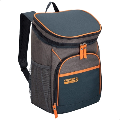 Mochila Nevera Térmica Aktive 15 L, 26x20x35 Cm, Gris/Azul/Naranja