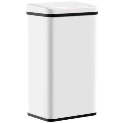 HOMCOM Sensor Kitchen Bin 50L Stainless Steel Soft-Close White