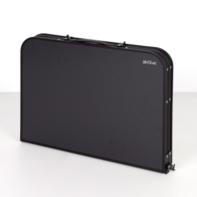 Mesa Plegable Camping Maletín Nivelable Antideslizante, 64x8x48,5 Cm, Negro